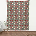 thumbnail image 4 of Ambesonne Summer Fabric by the Yard Upholstery, Apples Horizontal Lines Art, 10 Yards, Scarlet Charcoal Grey, 4 of 5