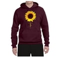 thumbnail image 2 of Sunflower Christian Faith Cross Inspirational/Christian Unisex Graphic Hoodie Sweatshirt, Maroon, Large, 2 of 3
