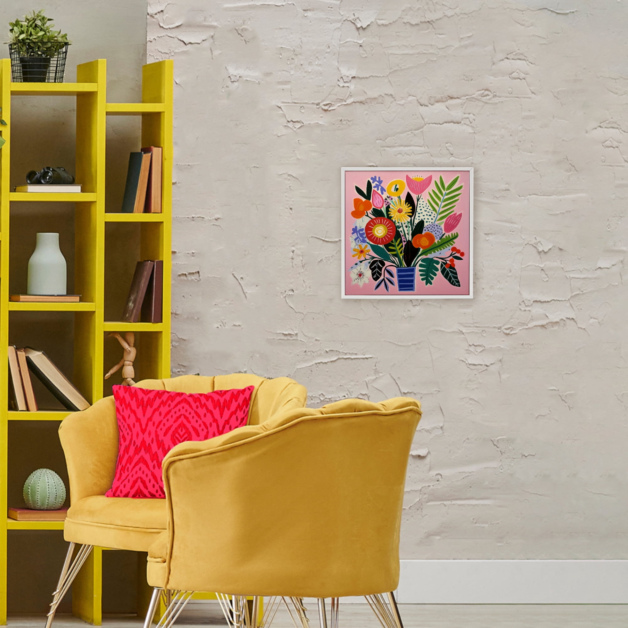 Stupell Industries Floral Flourish Summer Bouquet White Framed Giclee Art, design by Lazar Studio