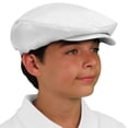 thumbnail image 3 of Flat Newsboy Traditional Golf Cap: 'Par 3' - Youth - Solid - White - Microfiber, 3 of 4