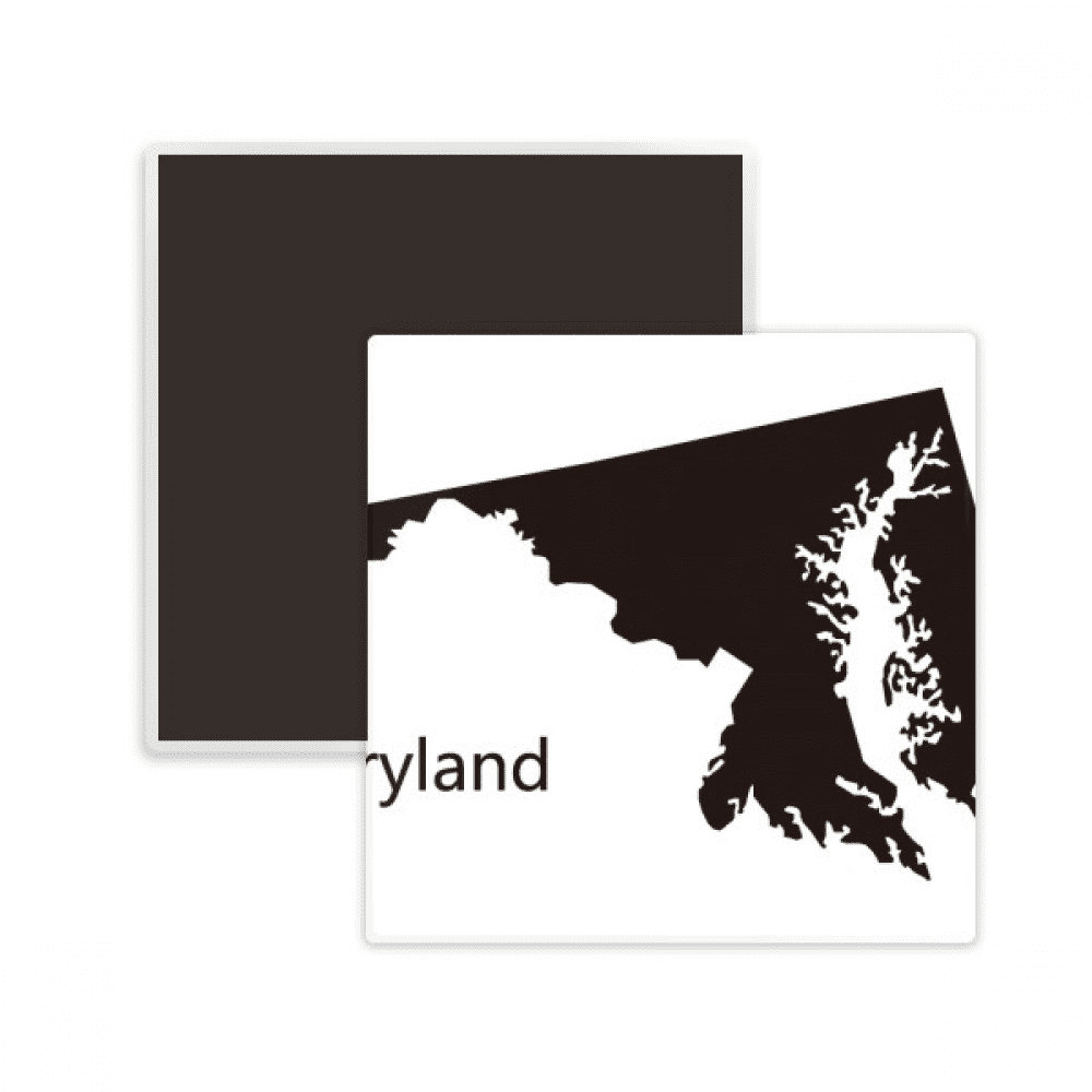 land America USA Map Outline Square Ceracs Fridge Keepsake