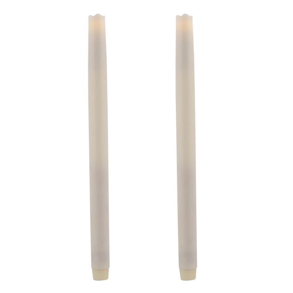 White 12 inch Flameless Taper Candles