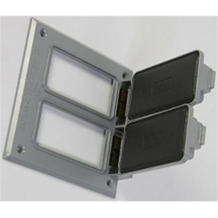 Greenfield C2GFI2PS 2-Gang Weatherproof Double GFCI Outlet Cover, Gray