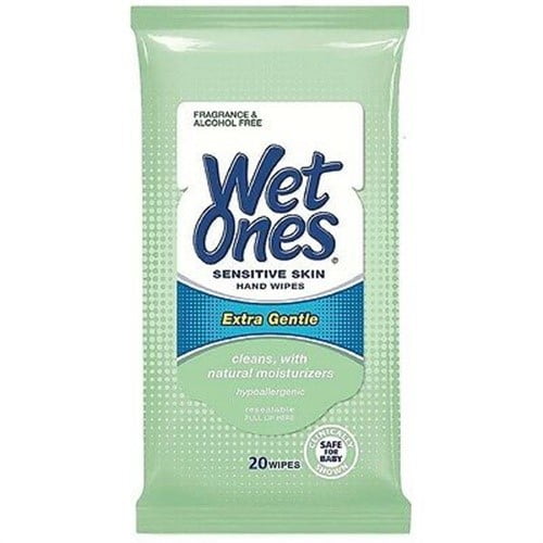 Wet Ones Hand Wipes Sensitive Travel Pack - 20 Count (Pack of 4)