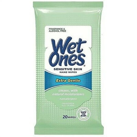Wet Ones Hand Wipes Sensitive Travel Pack - 20 Count (Pack of 2)