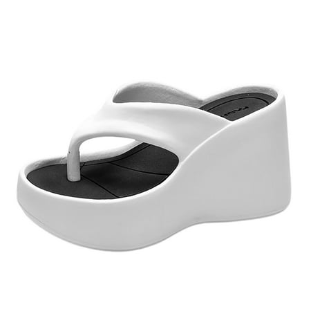

YUHAOTIN Sexy High Heels for Women Bedroom High Heeled Thick Soled Slippers for Clipping On Slippers for Summer Fashion Eva Sandals High Heels for Women Boots Round Toe Platform Zipper