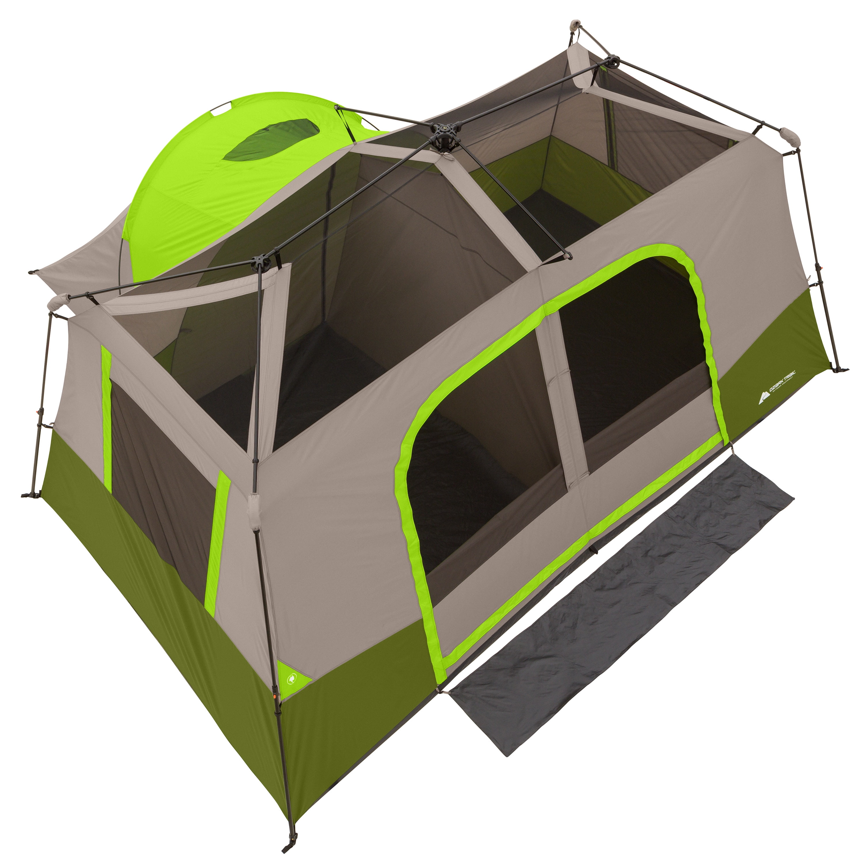 Camping Tent 11 Person 3 Room Instant Cabin Tent Outdoor Sleeping Unit Green NEW 