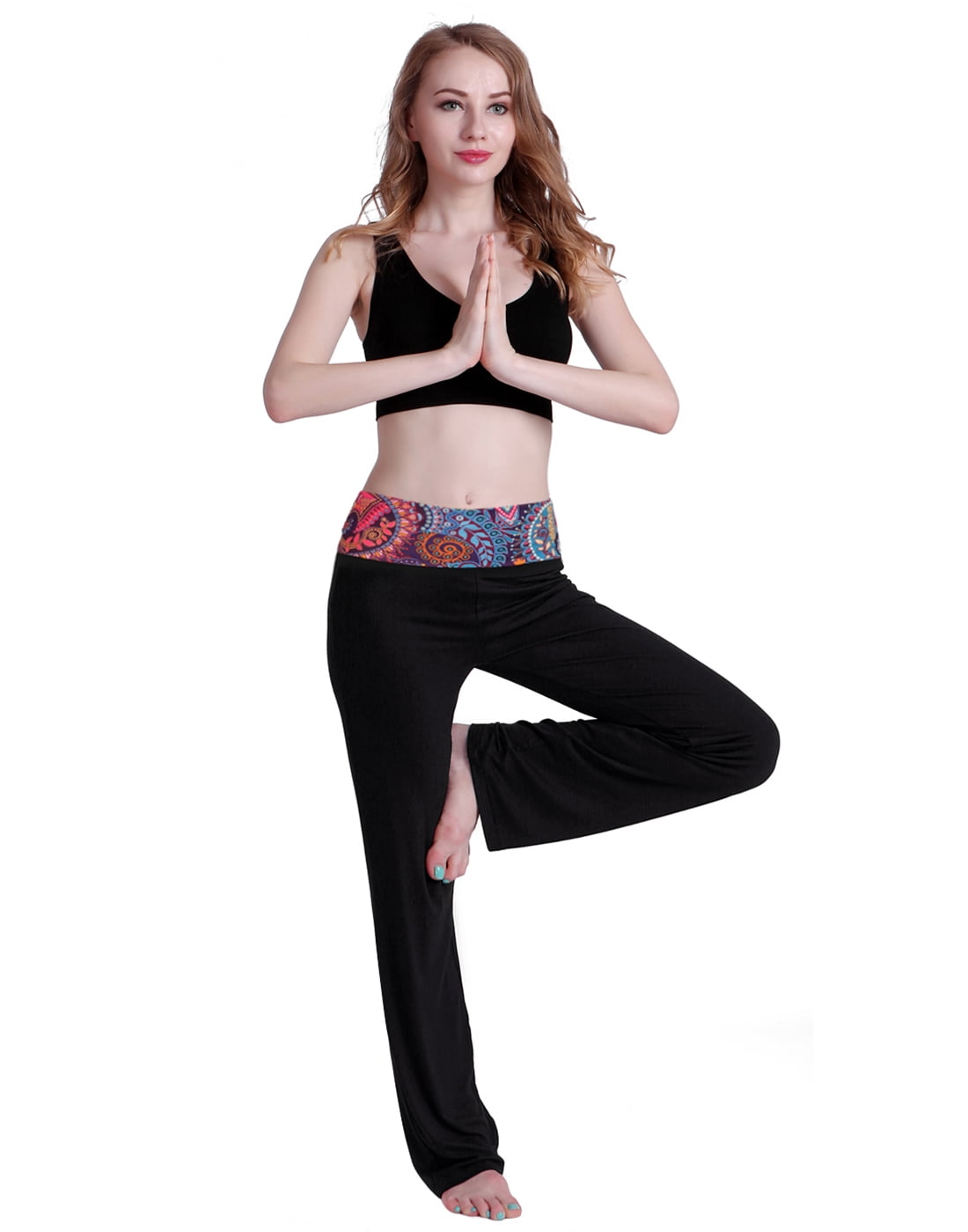 HDE Women's Color Block Fold Over Waist Yoga Pants Flare Leg Workout  Leggings (Charcoal Gray, 4X) - Walmart.com