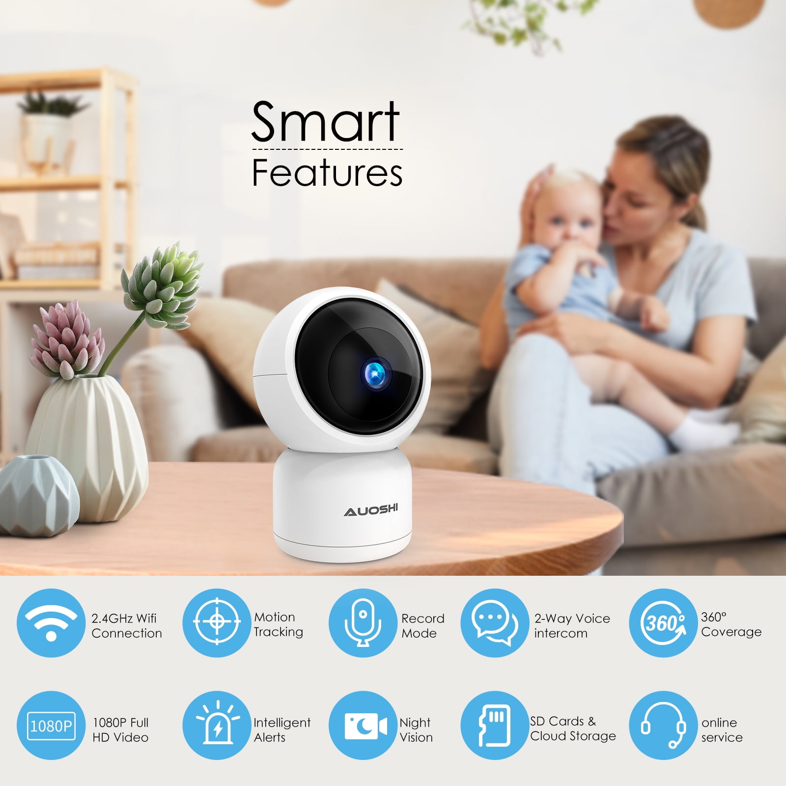 GNCC Beveiligingscamera Buiten, Bewakingscamera WiFi Camera Beveiliging