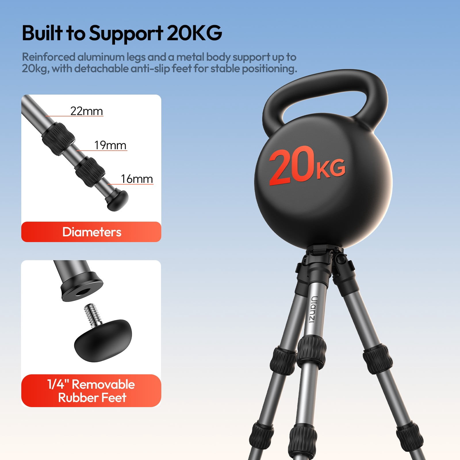 Ulanzi TT30 Portable Travel Tripod, Lightweight Aluminum Compact Camera Tripod with Ball Head, 1/4" Mount for Photography & Video