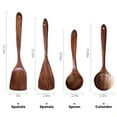thumbnail image 3 of Wooden Spoons for Cooking 4Pcs Wooden Utensil Set for Cooking Luxury Natural Teak Wood Spatulas and Spoons Cooking Utensils Set for Kitchen Nonstick Cookware Gift for Women Men, 3 of 7
