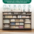 thumbnail image 5 of 63" Farmhouse Dresser with 9 Drawers with Power Charging Station, Rustic Chest of Drawers Wood Organizer TV Stand for Bedroom Living Room, 5 of 9