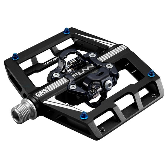 Funn Mamba Mountain Bike Clipless Pedals, Double Sided Clip Wide Platform MTB Pedals, Compatible with SPD Cleats, 9/16-Inch CrMo Axle Bicycle Pedals for MTB/BMX/Gravel Cycling (Black)