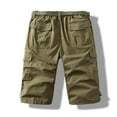 thumbnail image 4 of M-5X Plus Size Cargo Shorts for Men Big and Tall with Pockets and Belt Relaxed Straight Leg Elastic Waist Solid Color Hiking Work Short, 4 of 4