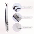 thumbnail image 2 of Curacoro Lash Tweezer - Professional & Precision Fiber Tip Grip Lash Tweezers for Eyelash Extensions, Multi Shapes & Purposes Tweezers for Volume, Isolation & Classic Lashes (Silver, Give Me The D), 2 of 8