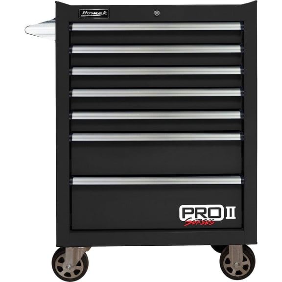 Homak 27” Pro 2 7-Drawer Roller Cabinet - Black