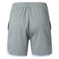 thumbnail image 6 of MRULIC mens shorts Male Summer Sport Splice White Bar Shorts Drawstring Solid Pocket Shorts Quarter Pants Men Casual Shorts Grey + 3XL, 6 of 6