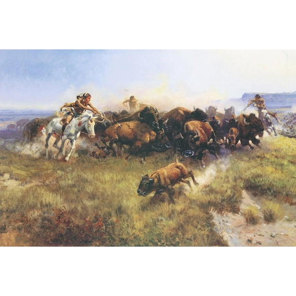 Art.com The Buffalo Hunt No. 39 Art Print by Charles Marion Russell, 18" x 12"