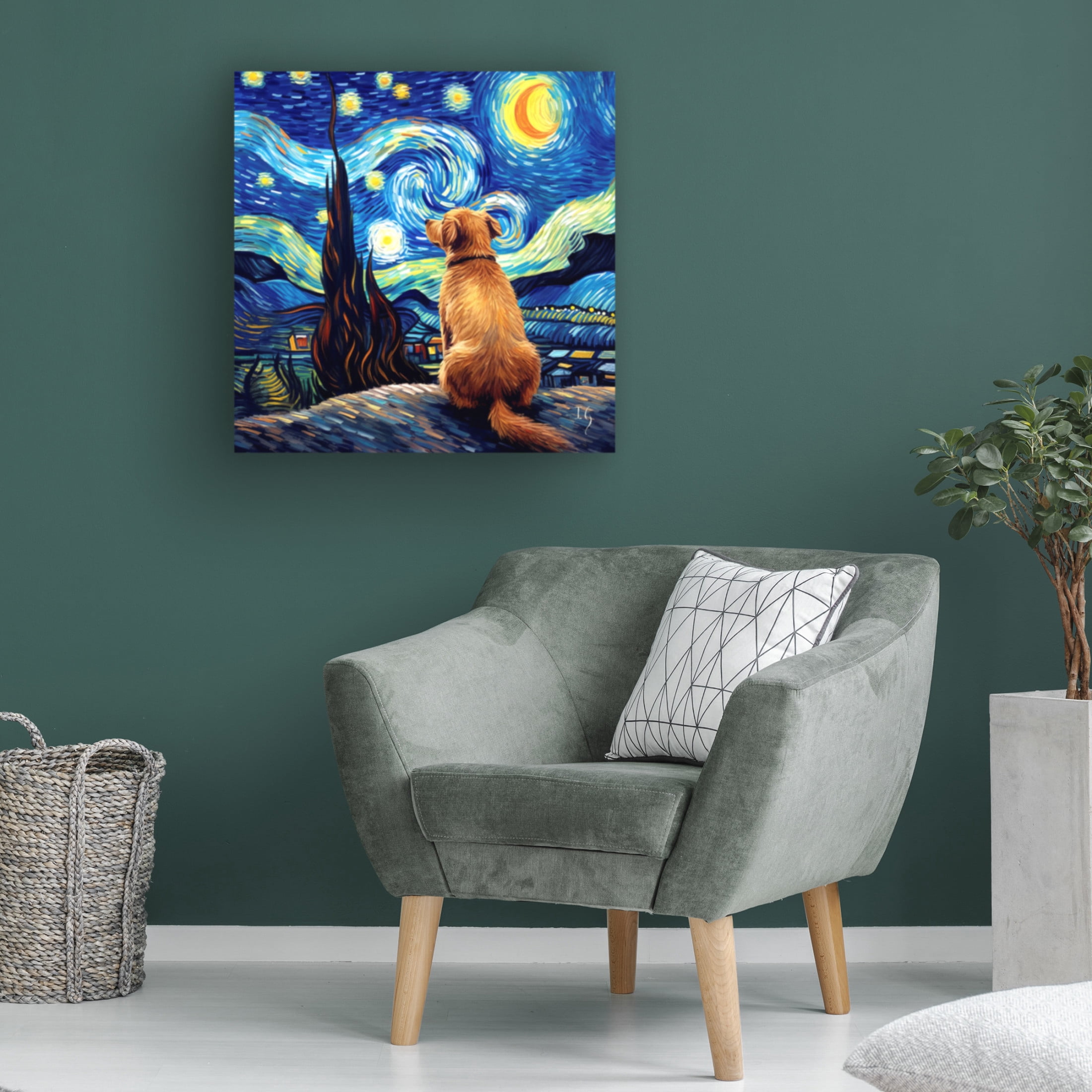 Canvas Wall Art - Ivan Guaderrama 'A Story Of Stars And Night Winds' Wall Art for Living Room, Bedroom, or Office Décor by Trademark Fine Art - 35 x 35 Inches