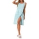 thumbnail image 2 of Inspire Chic Bata de baño para mujer, toalla de ducha, con tirantes, sin mangas, con botones y bolsillos, spa L, azul claro, 2 of 6