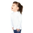 thumbnail image 2 of Lilax Girls' Basic Long Sleeve Cotton Mock Turtleneck T-Shirt White 11 Years, 2 of 6