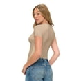 thumbnail image 2 of Natural Uniforms Womens Buttery Soft, Super Stretch Y2K Long Sleeve Baby Tee Crop Top (Sun Kiss, Medium), 2 of 6