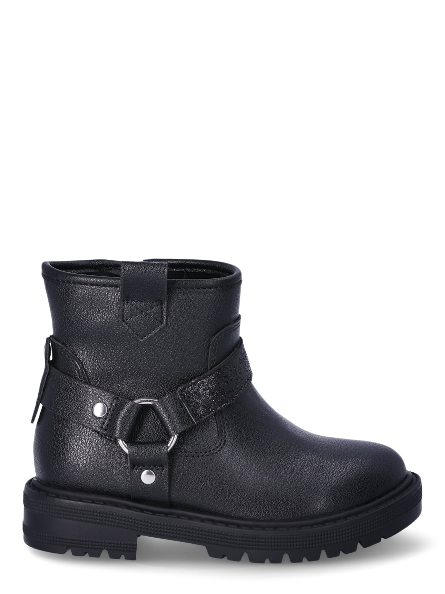 Girls black biker boots hotsell