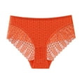 thumbnail image 4 of vigerkar Sexy Womens Underwear Lace Shorts - Cheeky Panties Breathable Lightweight Soft Panty (Orange, L), 4 of 4