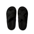 thumbnail image 5 of Iyufng Womens Criss Cross Strap Textile Slippers Soft Comfortable Open Toe Flat Warm Cozy Casual Indoor House Slide Sandals, 5 of 7