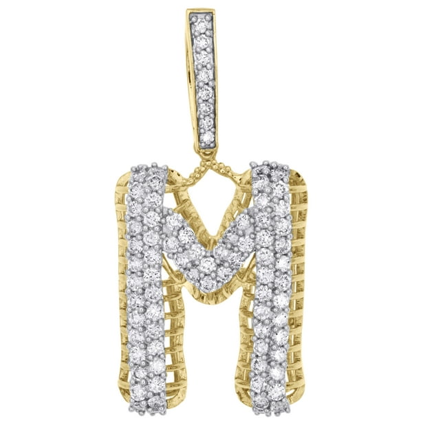 JFL Diamonds & Timepieces - 10K Yellow Gold Diamond M Initial Letter ...