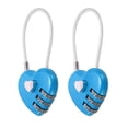 thumbnail image 1 of Uxcell 2-Pack Candado de Combinación, Aleación de Zinc 3 Dígitos Contraseña Candado en Forma de Corazón para Equipaje Candado Sin Llave para Exterior [Azul], 1 of 7