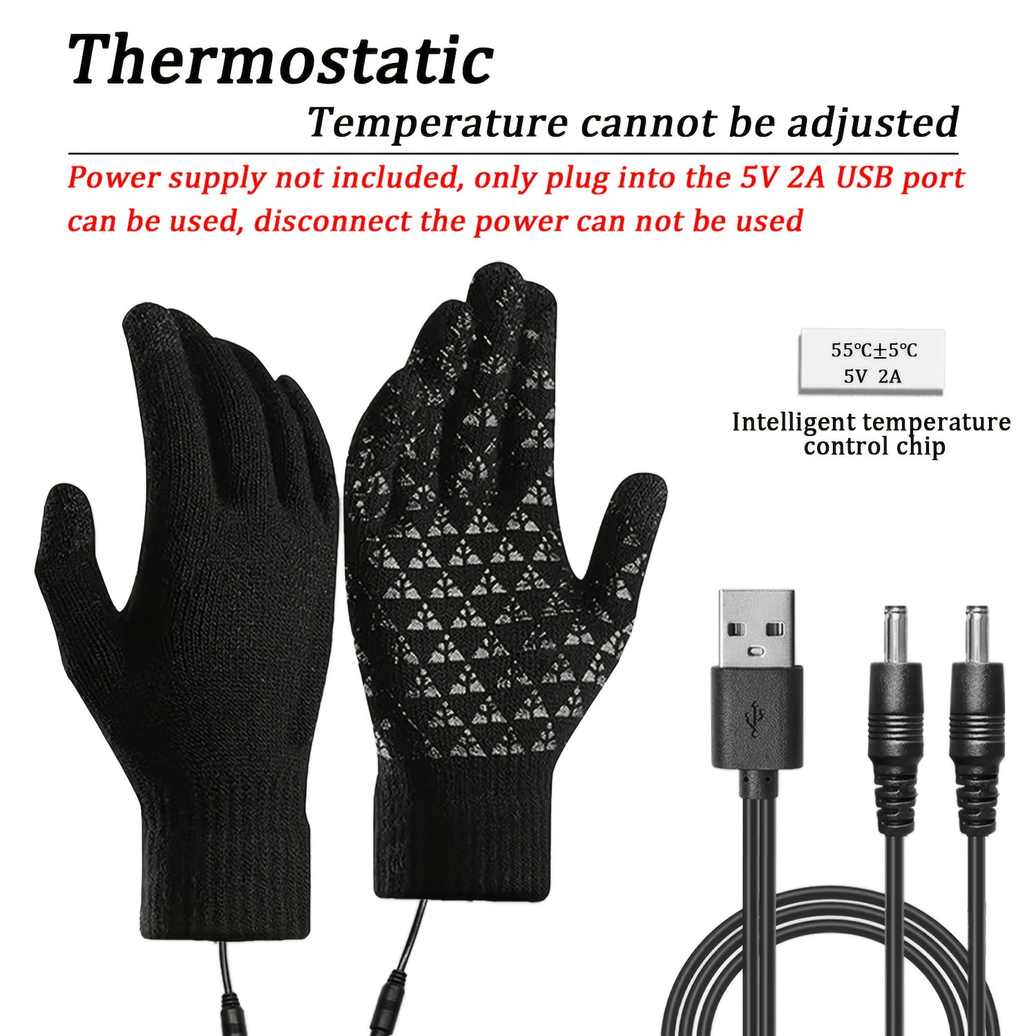 KELI Smart Heated Gloves – 3-Level Warming, USB Rechargeable, Touchscreen Compatible – Windproof & Waterproof for Skiing, Motorcycle Riding & Outdoor Work (Men & Women)