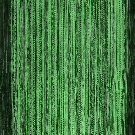 Ahgly Company Indoor Square Abstract Emerald Green Modern Area Rugs, 5' Square