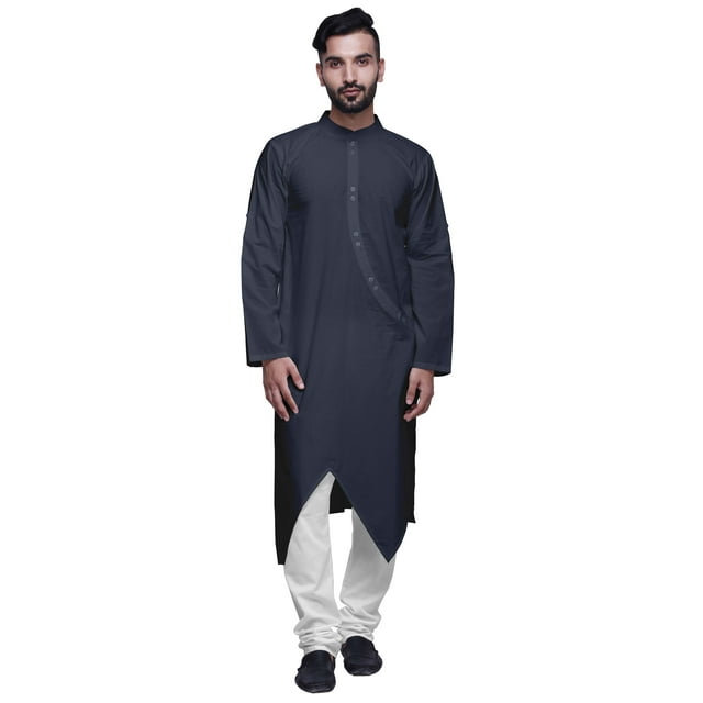Atasi Designer Kurta For Boys Solid Cotton Button Down Indian Kurta For Men