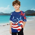 thumbnail image 4 of GERsome Unisex Kid's American Flag Short Sleeve T Shirts 4th of July Crew Neck Pullover Patriotic Tops, 7-8 Years, 4 of 9