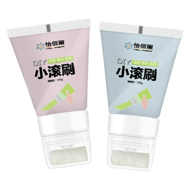 Rodillo para Paneles de Yeso de 2x 100G, Suministros Rodantes para Protección de Paredes, Cepillo de Yeso, Cubierta Sucia para Reparar Manchas, Azul rosado