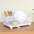 thumbnail image 3 of Dish Rack Tableware Drainer Dish Drying Rack Tableware Drain Rack Plate Bowl Drain Rack Tableware Shelf Simple Iron Double Layer Plate Bowl Tableware Drain Rack For Kitchren White, 3 of 5