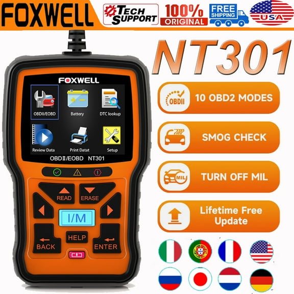 FOXWELL NT301 OBD2 Scanner Code Reader Car Check Engine Fault Diagnostic Tool