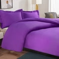 thumbnail image 3 of King 3-Piece Duvet Cover Set with 2 Pillow Shams, Brushed Microfiber, Easy Snap Zipper & Corner Ties, Purple, Ntbay | Comforter Not Included, 3 of 6