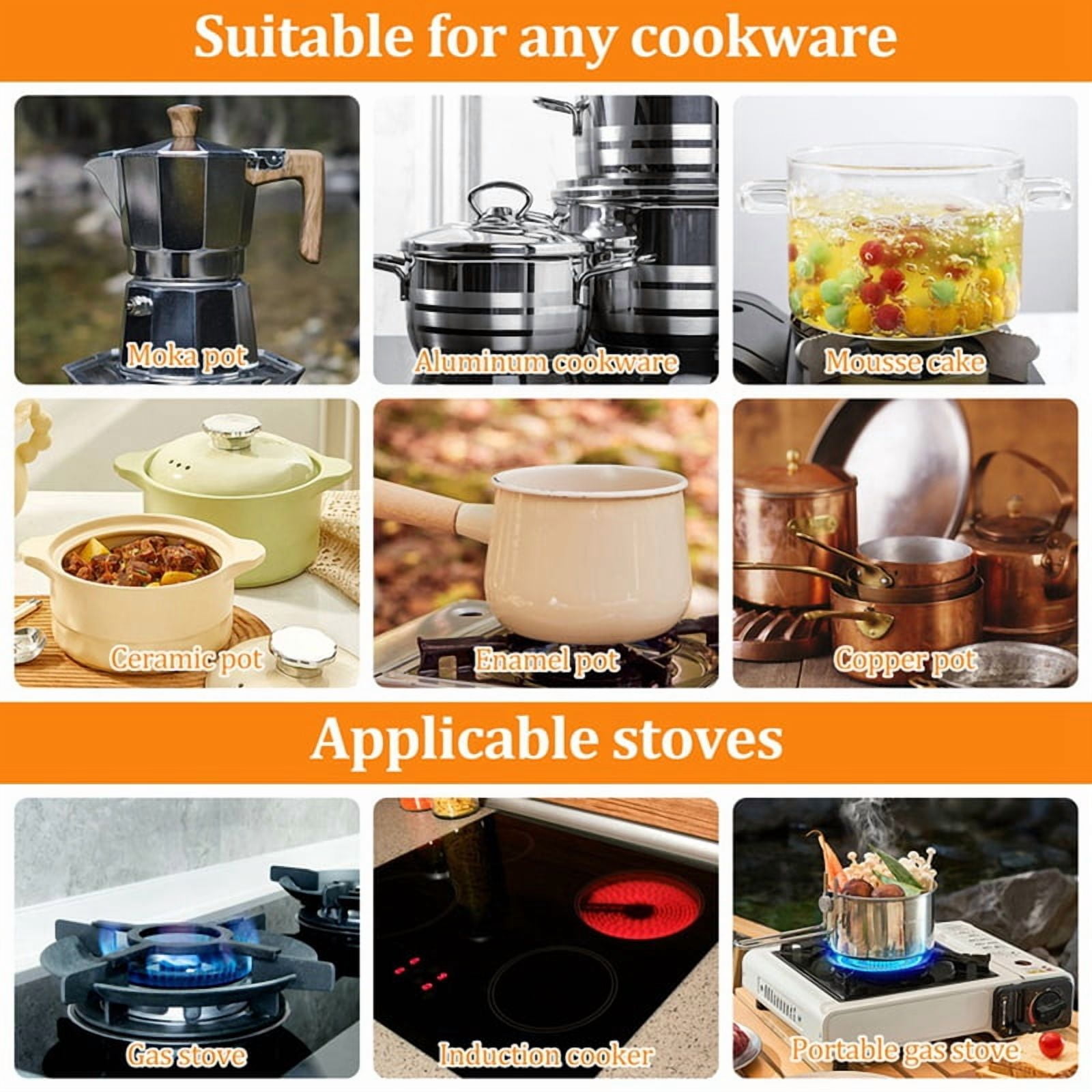 Diffuser Heat Conducting Plate, Cooking Kitchen Thickened Non-Slip Stove Gas Heat Conducting Plate 240x3.4mm