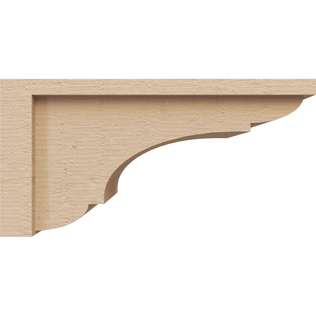 7"W x 14"D x 7"H Wide Bryant Rough Cedar Woodgrain TimberThane Corbel, Primed Tan