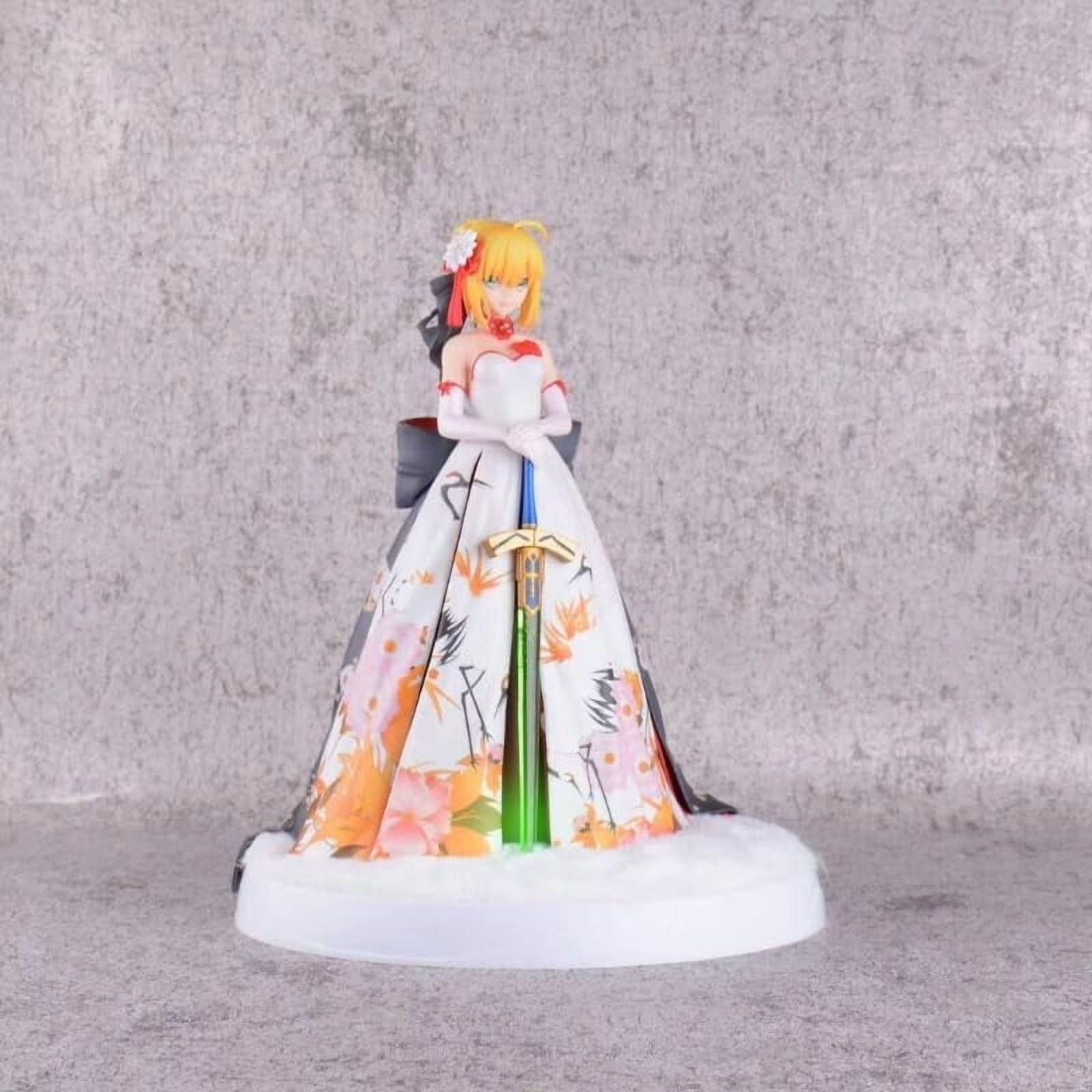 Saber Figure Colorful Kimono Dress Saber Anime Figures 26cm/10.2inch Anime Character Collection Decor Statue Model Ornament Gifts