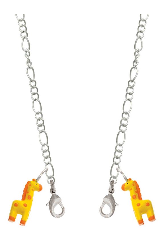 Resin Yellow Geronimo the Giraffe Silvertone Face Mask Necklace