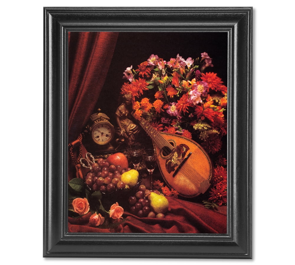 Mandolin Music Instrument /& Fruits Still Life Wall Art Decor Framed Picture