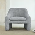 thumbnail image 2 of CHITA Modern Curved Accent Chair, Upholstered Fabric Armchair, Gray, 2 of 11