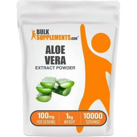 BulkSupplements Aloe Vera Extract Powder - 100mg per Serving - 1 Kilogram (2.2 lbs) - 10000 Servings