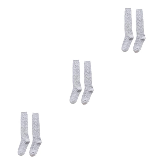 Calcetines térmicos Qarigey sobre la rodilla Larga elasticidad Transpirable gris claro