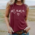 thumbnail image 4 of HOMBOM Crew Neck Basic Tops for Women Wine Sleeveless Graphic Tee Mama Mother's Day Tank Tops Summer Tops M, 4 of 4