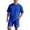 Blue, variant on Mens Track Suits 2 Piece Set Short Sleeve Crew Neck Summer T Shirt And Drawstring Casual Track Shorts Sportswear Sets T Shirts Shorts Sets Fashion Retro Textured Sweatsuit Beige S