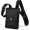 Black Leather Mobile Sling Bag, variant on Mobile Sling - Phone Pouch Crossbody with Adjustable Strap, Snap Closure